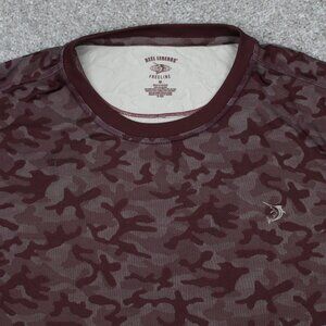 Reel Legends Shirt Mens Medium Red Camo Freeline Performance Fishing Long Sleeve